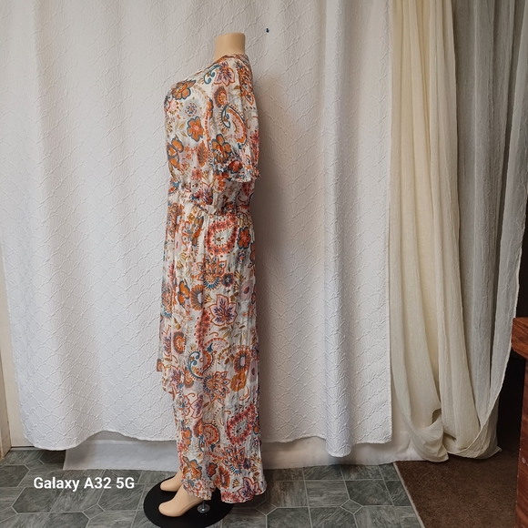 MSK Women's High Low Dress in Orange and White Floral Size XL - Picture 5 of 15